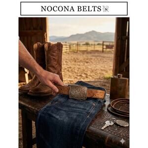 Nocona Vintage Genuine Ostrich Belt & Crumrine Bronze Buckle